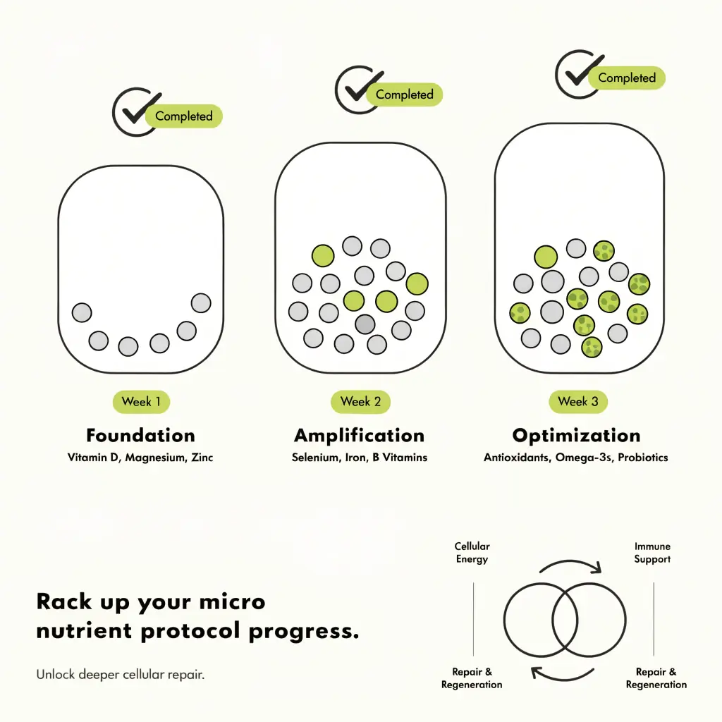 tracking micronutrient protocol progress for cellular recovery